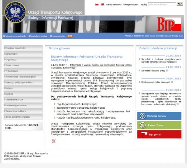 BIP Urząd Transportu Kolejowego
