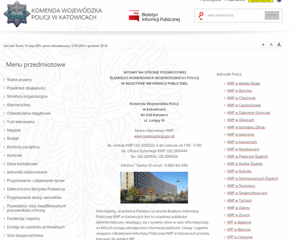 BIP Komenda Wojewódzka w Katowicach