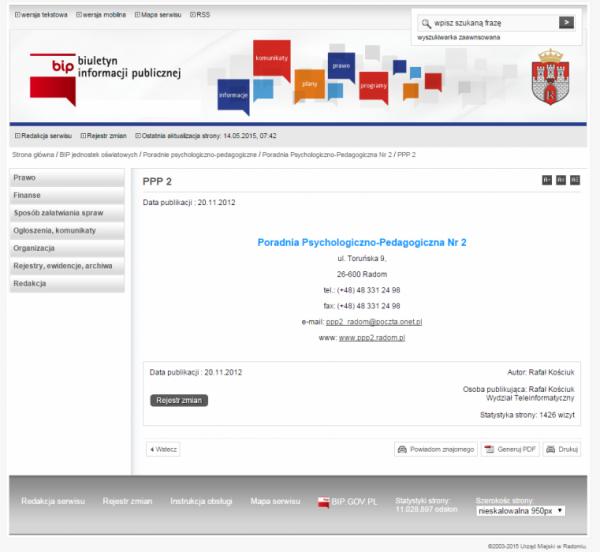 BIP Poradnia pedagogiczno-psychologiczna nr 2 w Radomiu