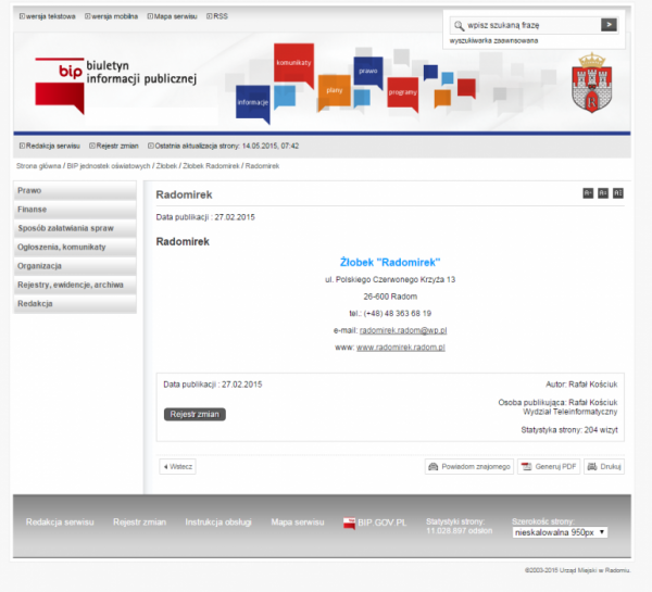 BIP Żłobek w Radomiu