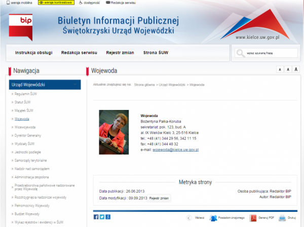 BIP Świętokrzyski Urząd Wojewódzki